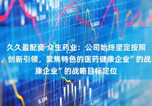久久盈配资 众生药业：公司始终坚定按照“中药为基、创新引领，聚焦特色的医药健康企业”的战略目标定位